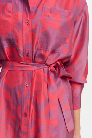 Essentiel Antwerp Foxglove silk shirt dress